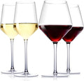 Physkoa Wine Glass Set of 4 – 2 Red (23oz) & 2 White (14oz) Hand-Blown Crystal Glasses with Corkscrew, Perfect Gifts for Birthday, Engagement, Wedding & Housewarming Mother's Day