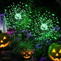 GIGALUMI 2 Pack Solar Firework Lights Outdoor, Halloween Decor, Green