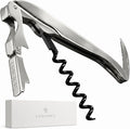 LUSCIOUZ Zero Resistance Corkscrew Silent Wine Bottle Opener Waiters Corkscrew Wine Key Made in Japan (6-Coil Long Corkscrew (SV))