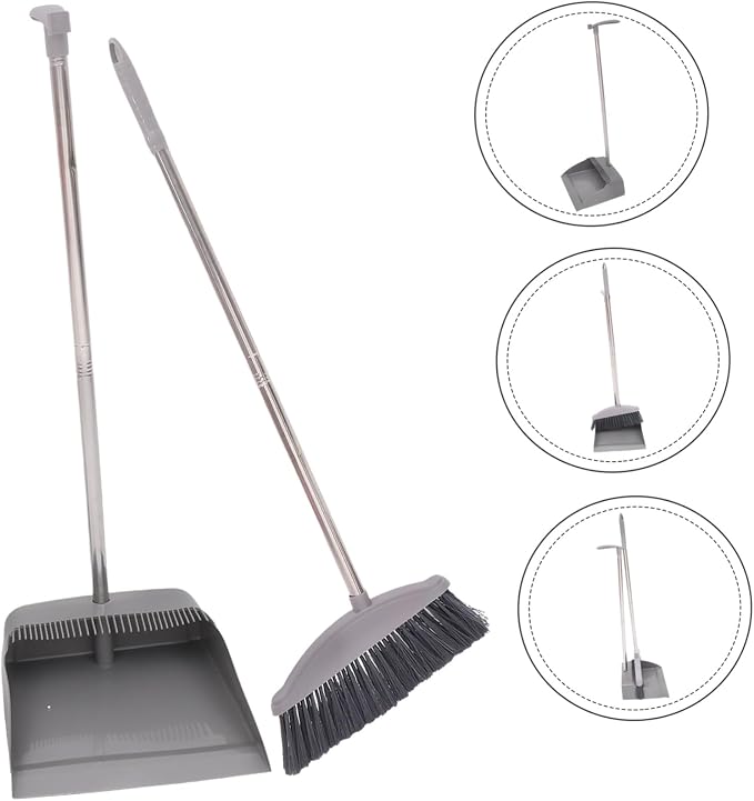 Supple Bristle Broom Dustpan Set Long Handle Home Cleaning Accessories Dustpan Long Handle Household Brooms Style