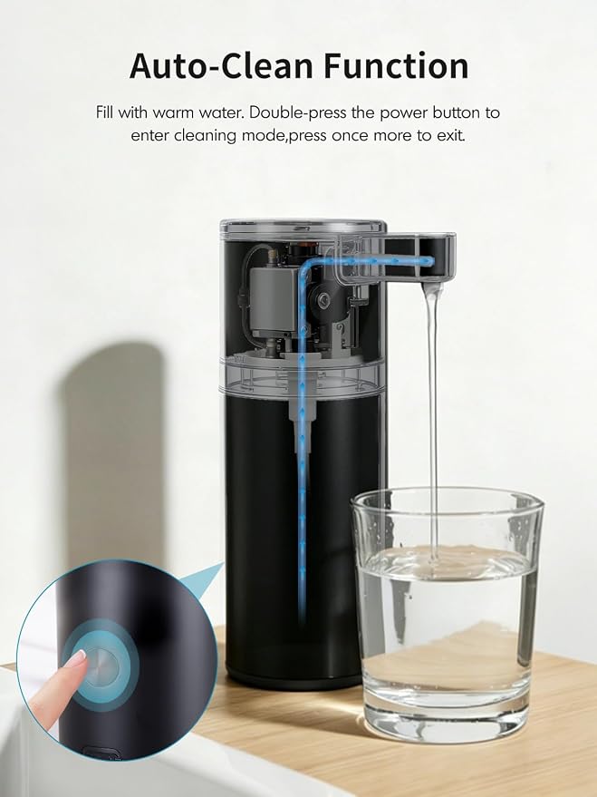 Automatic Liquid Soap Dispenser Touchless: Liquid Hand Soap Dispenser Stainless Steel - Free Touch Electric Soap Dispenser Rechargeable with Sensor for Bathroom, Commercial (Black)