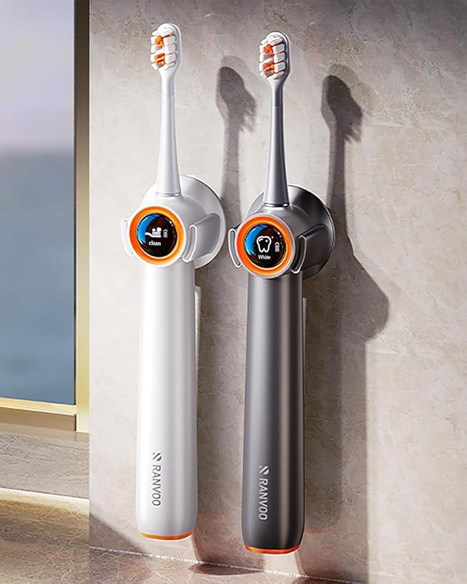 RANVOO AirJet X3 [AI Max Jet Clean] [Flossing & Sonic Brushing 2-in-1] Electric Toothbrush for Adults, 100% Plaque Removal, Whitening, 60-Day Battery, Soft & Gum Care for Sensitive Teeth/Braces White