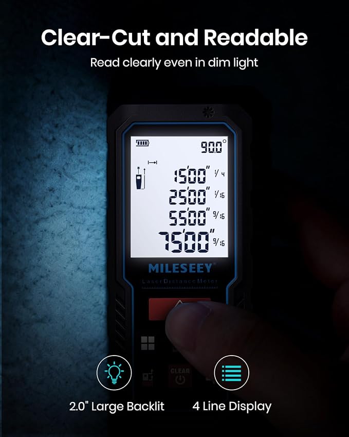MILESEEY Laser Measurement Tool, 229Ft Laser Measure with Digital Angle Level, Laser Tape Measure with Phone App, Record Data and Make Your own Sketch Support Hand-Drawn Plan/Draw on Picture