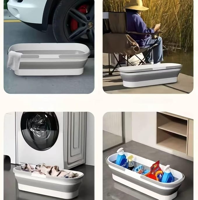 Large Flat Mop and Scalable Bucket with Wheels | 360 Rotating Microfiber Dust Mop, Dewatering Scraper, 54" Adjustable Stainless Steel, 1 Mop 6 Microfiber Pads 1 Bucket