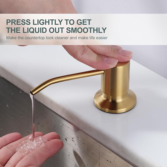 Black and Gold Kitchen Faucet with Soap Dispenser, WOWOW Stainless Steel Kitchen Sink Faucet Single Handle High Arc Utility Sink Faucet for Sink, RV, Laundry, Bar