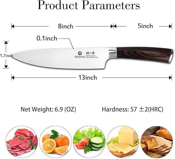 imarku Japanese Chef Knife-Sharp Kitchen Knife 8 Inch, Gift for Mom & Dad | Chef's Knives HC Steel Paring Knife, Unique Gifts for Men and Women, Kitchen Gadgets with Gift Box, Gyutou Knives
