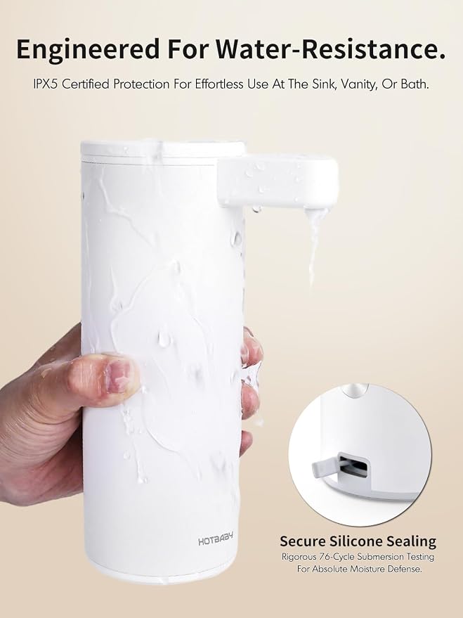 Automatic Liquid Soap Dispenser Touchless: Liquid Hand Soap Dispenser Stainless Steel - Free Touch Electric Soap Dispenser Rechargeable with Sensor for Bathroom, Commercial (White)
