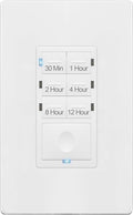 Enerlites HET06 12 Hour Timer Switch for Patio, Path, Porch Lights and Sprinklers | 30min-12Hr, Timer for fan motor and ventilation, 1/2HP Support, Single Pole, UL Listed, Neutral Wire Required, White