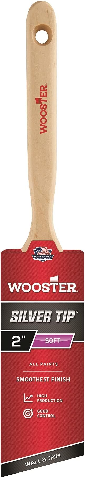 Wooster Brush 5221-2 Silver Tip Angle Sash Paintbrush, 2-Inch, 2 Inch - Set of 4