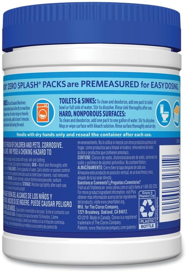 Control Bleach Packs, Regular, 12 Tabs/Pack, 6 Packs/Carton