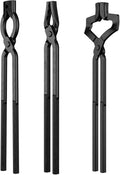 3PCS Blacksmith Tools Set - Z V-Bit & Wolf Jaw Tongs with Hammer, V-Bit Bolt, A3 Steel Rivets, High Carbon Steel Assembled Forging Kit