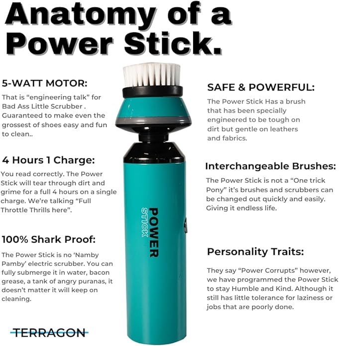 Terragon Kinetic Cleanse Shoe Cleaning Kit with Electric Shoe Cleaner Brush - Hyper Cleanse Remove Tough Stains from Leather, Nubuck, Fabric Shoes - Bonus Shoe Cube for Soles, Color-safe, Solvent-free
