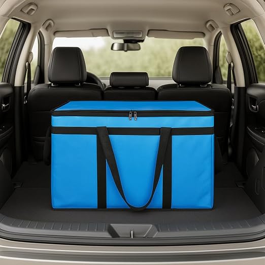 Bodaon Large 3-Pack Insulated Food Delivery Bag with hard bottom, Rideshare Delivery Bag, XXXL Pizza Cooler Bags, Thermal Cold/Hot Styrofoam Carrier for Travel/Shopping/Catering/Car
