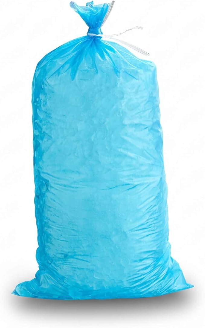 500 Pack 20 lb Blue Heavy-Duty Plastic Ice Bags - 1.75 mil Durable Freezer Ice Packing Bags with Twist Ties for Retail, Catering & Commercial Use