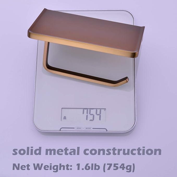 TRUSTMI Toilet Paper Holder with Phone Shelf, Bronze Bathroom Accessories Tissue Roll Dispenser Storage Wall Mounted, Brushed Rose Gold
