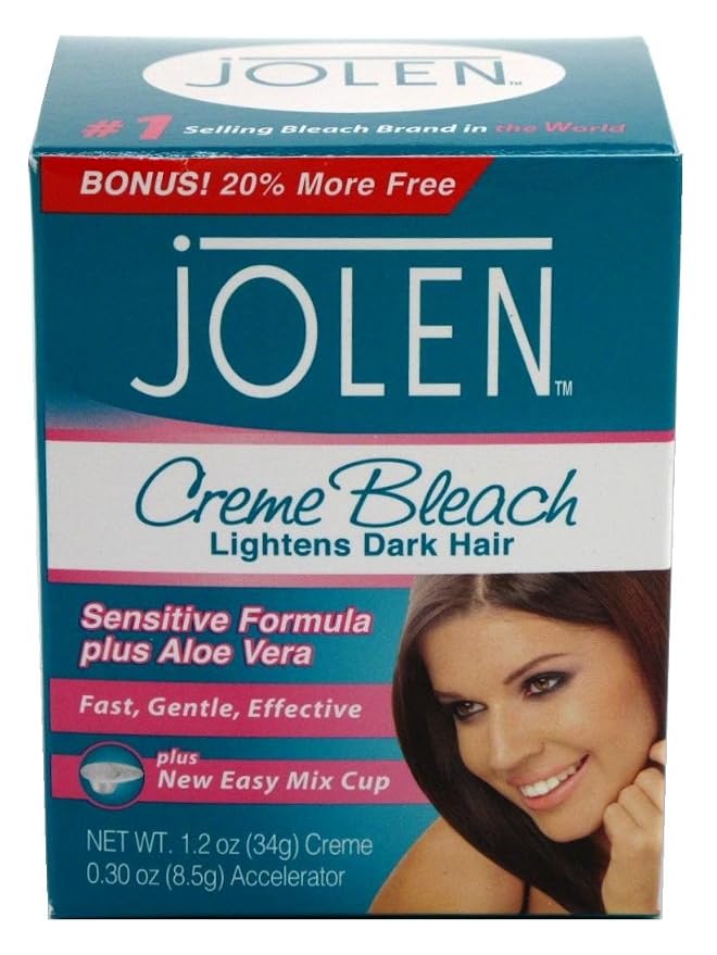 Jolen Creme Bleach Sensitive Formula Plus Aloe Vera 1oz.(pack of 6)