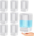 Hushee 8 Pcs Plastic Wall Mounted Soap Dispenser Commercial Manual Soap Containers Wall Dispenser for Kitchen Shower Hotel Liquid Shampoo Gel Chamber (33.8 oz 1000 ml,White)
