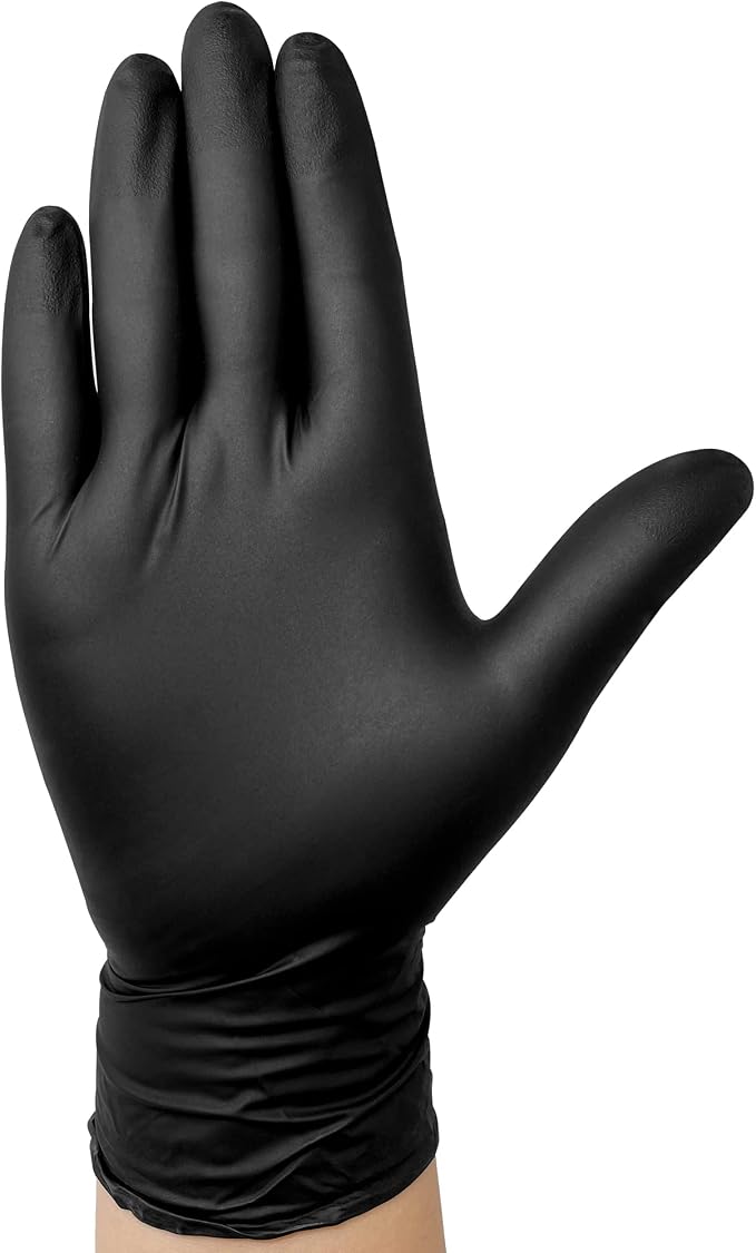 TitanFlex Disposable Nitrile Exam Gloves - 6-mil, Black, Large 100-ct Box, Heavy Duty, Latex Free, Food Safe for Cooking & Food Prep