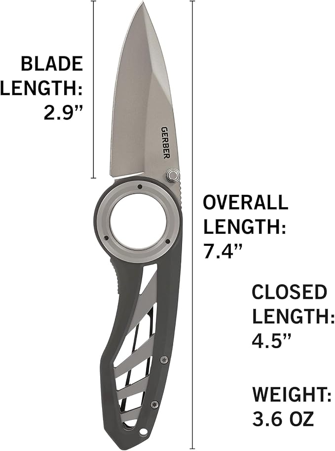Gerber Remix EDC Folding Pocket Knife, 3" Fine Edge Blade, Survival, Gray | 3-inch fine edge blade, pocket clip for men, lightweight EDC, camping, survival, everyday carry
