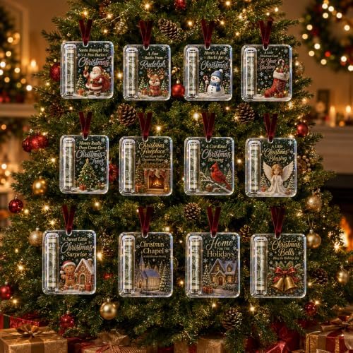 Crystal Christmas Cash Gift Holder Ornament Clear Acrylic Money Decor，12PC