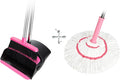 Broom and Dustpan Set+Self-Wringing Twist Mop for Floor Cleaning, 57” Long Handle Heavy Duty Microfiber Mop for Wet Mopping on Tile, Hardwood, Kitchen, Bathroom, Patio, Garage