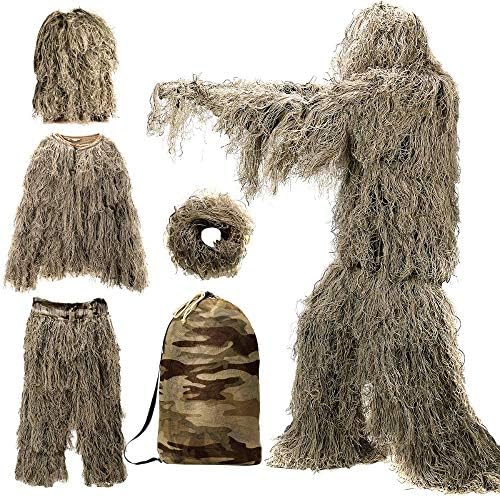 DoCred 5-In-1 Ghillie Suit, 3D Camouflage Hunting Suits