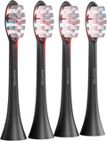 BioLight Illume Sonic Toothbrush Replacement Heads 4-Pack, Red & Blue LED Bristle Heads, Medical-Grade Soft Bristles, Snap-On Fit for Illume Sonic Toothbrush, BPA-Free - Black