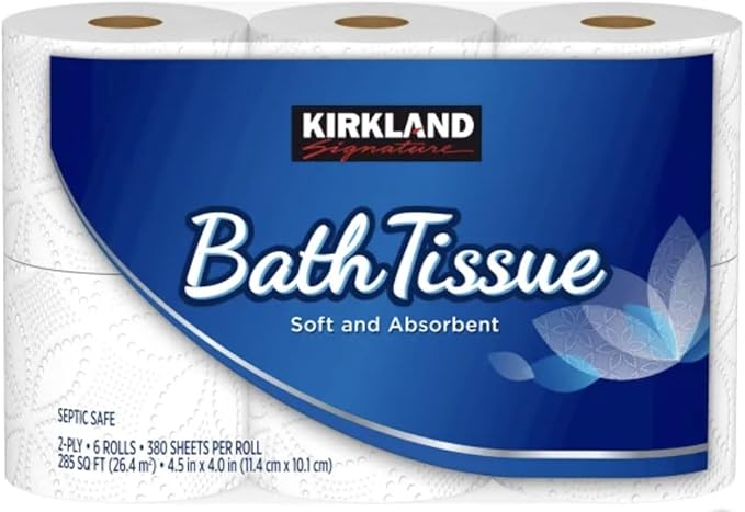 Fiorenzo Bundle Compatible with Kirkland Signature 2-Ply Toilet Tissue - Ultra-Soft Comfort and Premium Quality - 30 Rolls and 380 Sheets Per Roll Bath Tissue