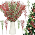 Daifunli 36 Pcs Christmas Tree Picks Sprays Ornaments, Red Green, 17'' 12''
