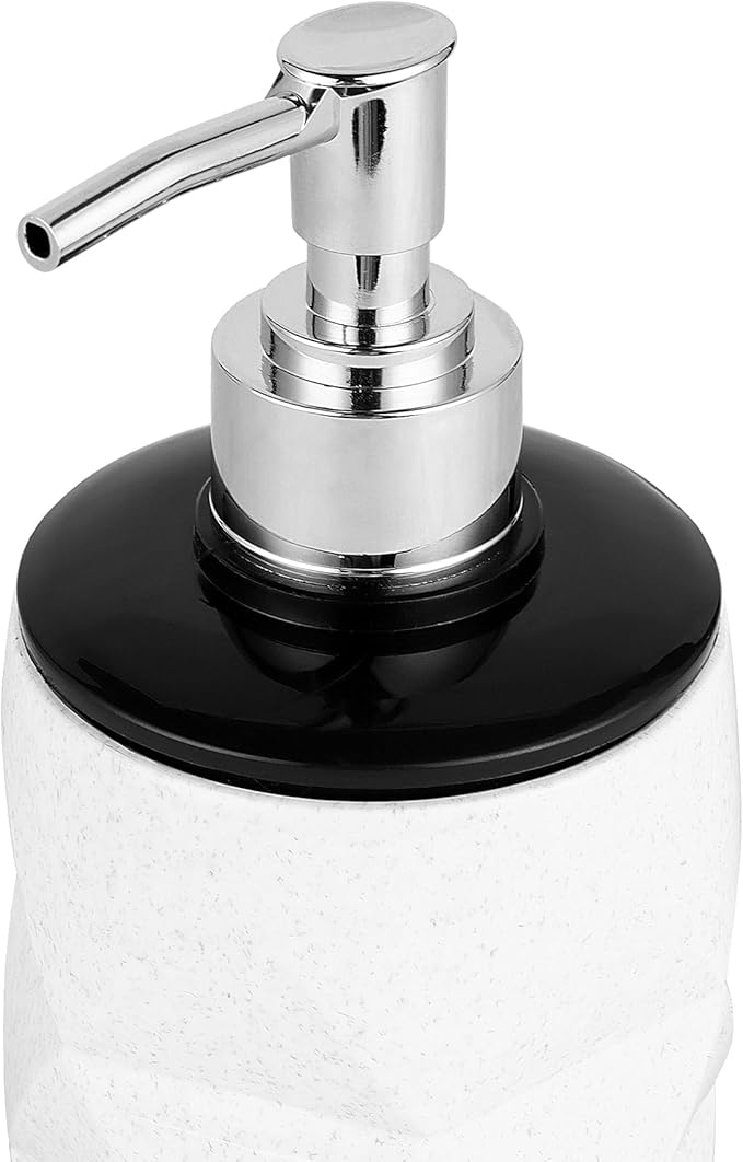 Toothbrush Holder and Handwash Liquid Dispenser for Wash basin, Set of 2, Bathroom Accessories, Unbreakable Plastic Organizer, Bathroom Essentials, Handwash, Sanitizer, Shampoo, Lotion (White)