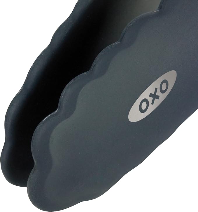 OXO Good Grips 9-Inch Tongs with Silicone Heads, Black and OXO Good Grips Large Silicone Turner, Stainless Steel Bundle