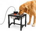 2 Gallon Elevated Large Dog Water Bowl, Automatic Dog Water Bowl Dispenser, 4 Adjustable Height Raised Dog Bowl Stand for Large Breed Relief Joint Pressure, Easy Clean for Indoor & Outdoor Uses