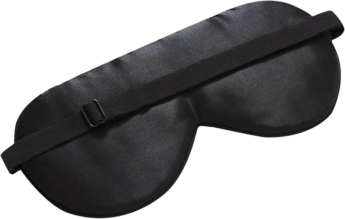 Alaska Bear Mulberry Silk Sleep Mask, Cool and Smooth (Original Black) | Genuine Organic Silk, For Sensitive Skin, Soft Filling, Lightweight, Flat Design