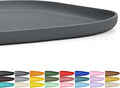 SMILOOL Waterproof Silicone Pet Food Mat with Raised Edge for Dog & Cat | 12" x 12" Non-Slip Small Pet Feeding Mats with Lip for Food & Water Bowl, Food Grade, Easy Cleaning, Dark Gray