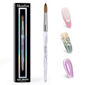 MelodySusie Kolinsky Acrylic Nail Brush, 100% Pure Kolinsky Hair, Professional Nail Brush for Acrylic Powder Nail Extension and 3D Nail Carving, for DIY Home Salon, Size 10