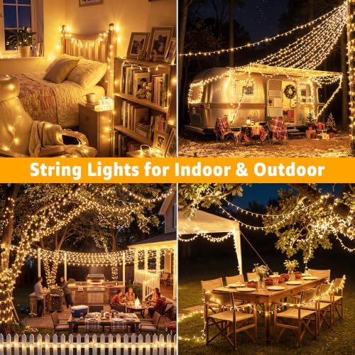 Guhope Christmas String Lights 1200LED 196FT, 8 Modes Dimmable Fairy Lights with Remote and Timer, Waterproof Warm Christmas Lights for Indoor Outdoor Bedroom Wedding Party Holiday Decor (Warm White)