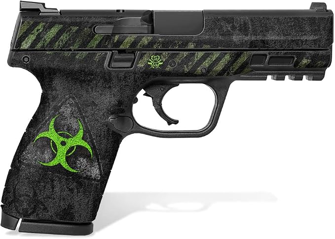 Textured Vinyl Decal Skin Kit for Smith & Wesson M&P M2.0 9mm/.40 4" Compact (Biohazard - Black & Green)