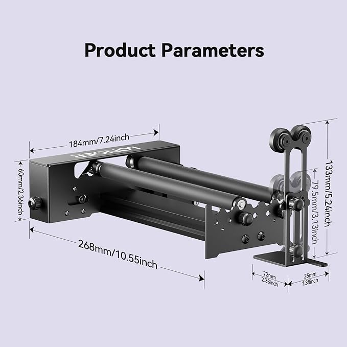 Longer RAY5 5W Laser Engraver with Rotary Roller, 8 Pcs Raiser, 3.5” Color Touch Screen, App Offline Control, DIY Engraver Tool for Metal/Glass/Wood Engraving Area 15.75"x15.75"