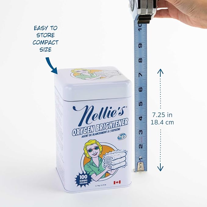 Nellie's Laundry Soda | Laundry Detergent Powder, 125 Load | Made in Canada | Septic-Safe, HE Compatible & Fragrance-Free - Concentrated Formula - Simple, Safe ingredients
