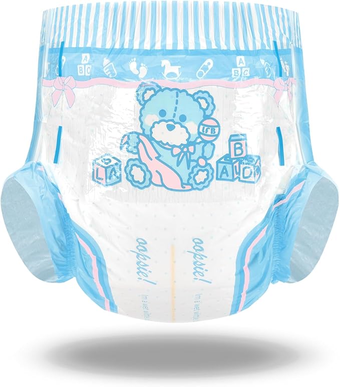 Littleforbig Adult Printed Diaper 2 Pieces Pack 3 Prints Random Assorted - Potty Pants (Large 36"-48")