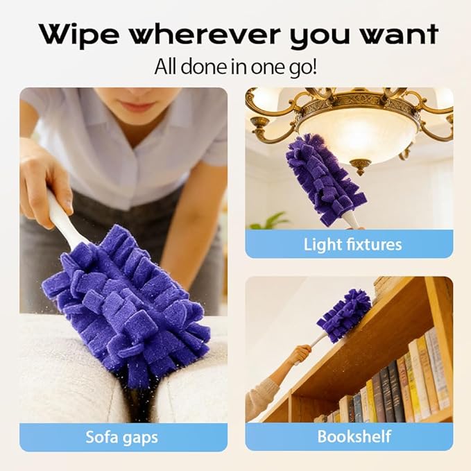 Duster Refills Reusable,2026 New 360° Fleece Duster Refills Set,Reusable Duster Pads Washable for Ceiling Fan Window Kitchen Floor Car (2, Yellow)