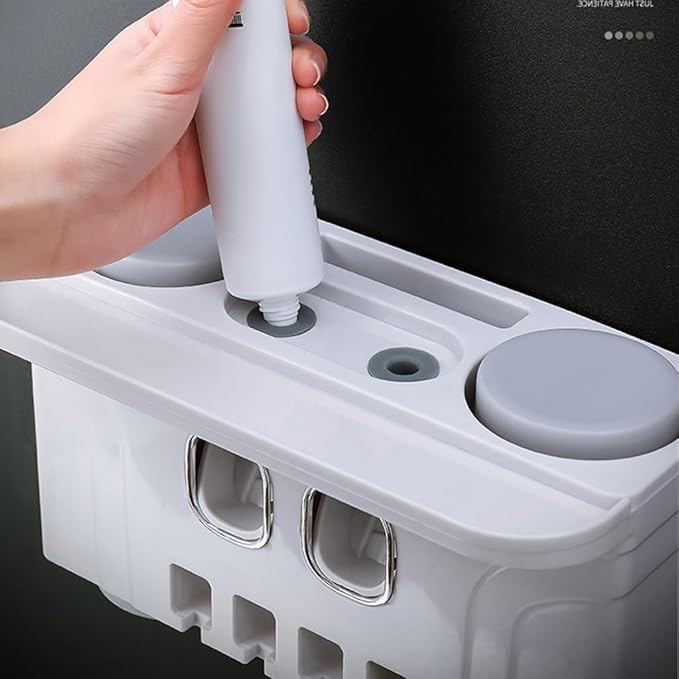 Toothbrush Rack Toothbrush Rack Free Punching Mouthwash Toothbrush Cup Wall-Mounted Bathroom Wall-Mounted Wall-Mounted Integrated Toothpaste Squeezer Bathroom Toothbrush Holder(C)