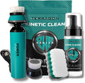 Terragon Kinetic Cleanse Shoe Cleaning Kit with Electric Shoe Cleaner Brush - Hyper Cleanse Remove Tough Stains from Leather, Nubuck, Fabric Shoes - Bonus Shoe Cube for Soles, Color-safe, Solvent-free