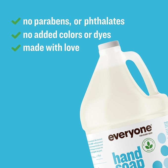 Everyone Liquid Hand Soap Refill, 1 Gallon, Unscented, for kitchen and bathroom