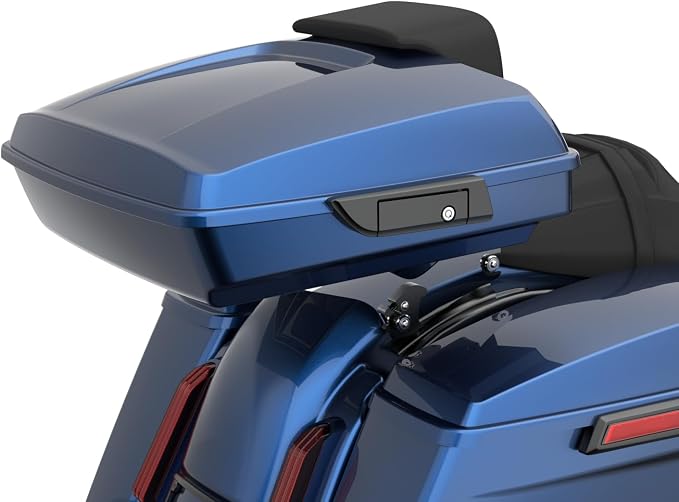 Advanblack Road Glide Tour Trunk Pack Big Blue Pearl Razor Tour Trunk Pack Backrest Pad for '97-'25 Harley Touring Road King Street Glide Electra Glide CVO models