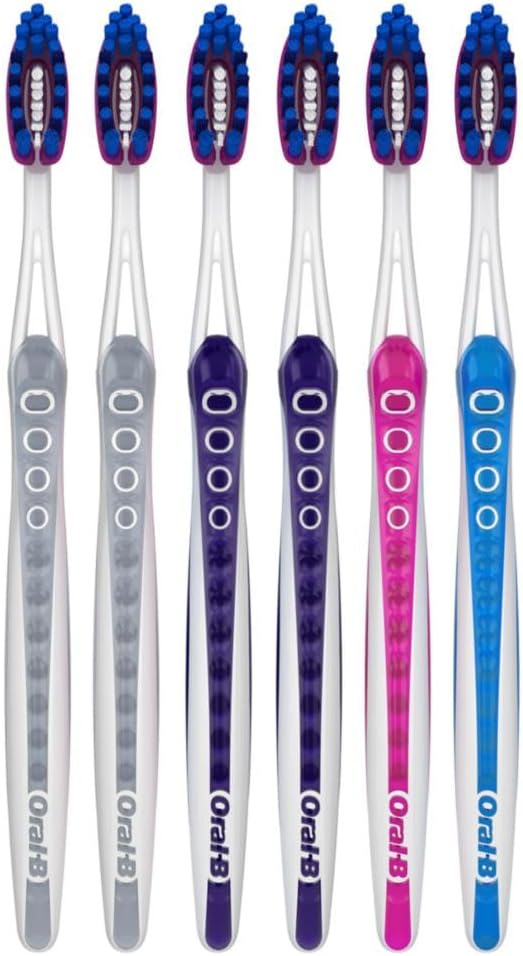 Oral-B 3D White Deep Stain Remover toothbrushes, 6 Count Toothbrush Soft, Removes 90% of Surface Stains, whitens Teeth, deep Reach, removes Plaque and Stains Tooth Brush