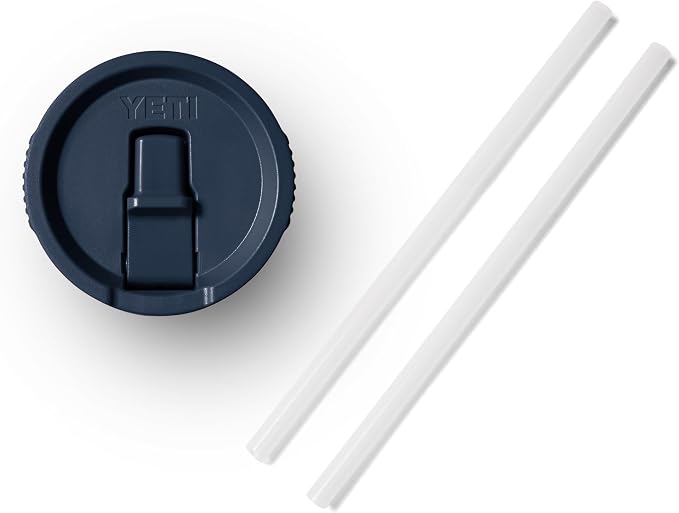 YETI Rambler 20 oz Travel Mug with Flip Straw Lid – Stainless Steel, Vacuum Insulated, Leakproof, Cup Holder Friendly, Navy