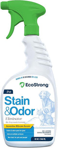 Eco Strong Pet Stain and Odor Remover - Pet Odor Eliminator, Urine Destroyer for Dogs, Pet Urine Enzyme Cleaner | Jasmine Bloom - 32 oz