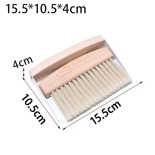 Dustpan Brush Set, Broom Dustpan Combo Wooden Handle, Black PET bristles(White Nylon Bristles)