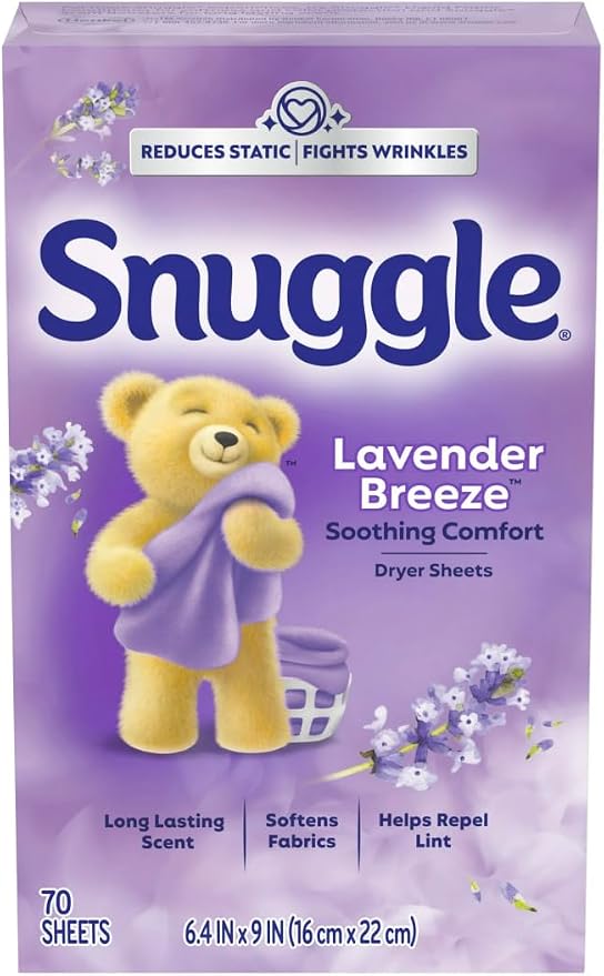 Snuggle Dryer Sheets 70 Count (Pack of 4) Scent May Be Vary (Fabric Softener Sheets, Lavender & Vanilla Orchid)